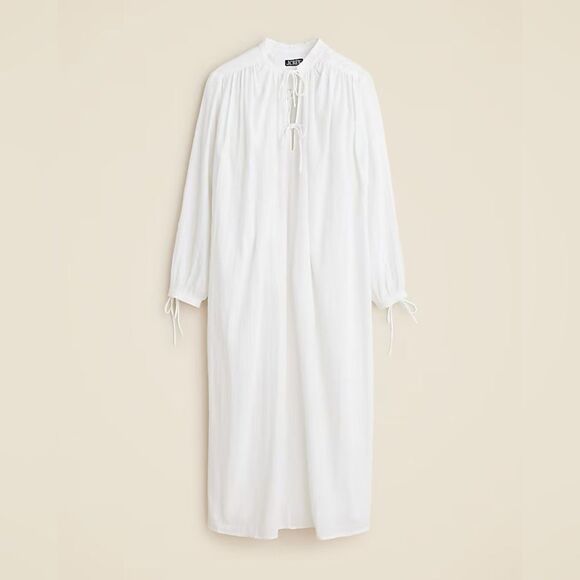 NWT J CREW Airy gauze tunic dress in white - Picture 6 of 8